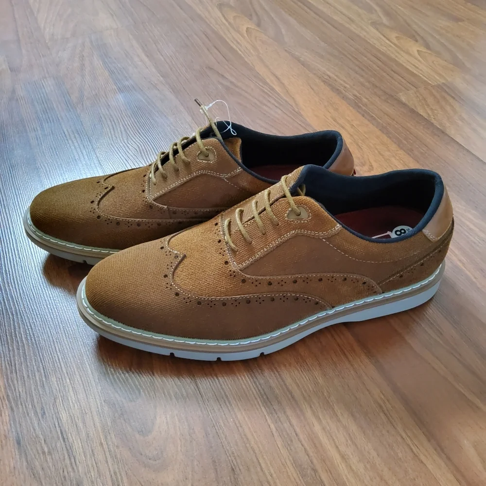 Stacy Adams Men's Suede Wing Tip Size 8.5 Brown - Picture 5 of 11